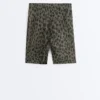 Leggings de ciclismo Evermove de talle alto de 20 cm con estampado de leopardo