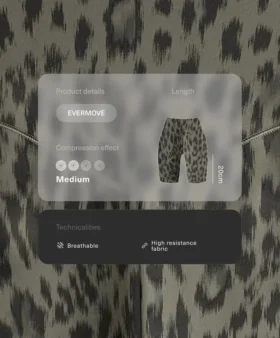 Leggings de ciclismo Evermove de talle alto de 20 cm con estampado de leopardo Leggings de ciclismo Evermove de talle alto de 20 cm con estampado de leopardo