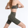 Leggings de ciclismo Evermove de talle alto de 20 cm con estampado de leopardo
