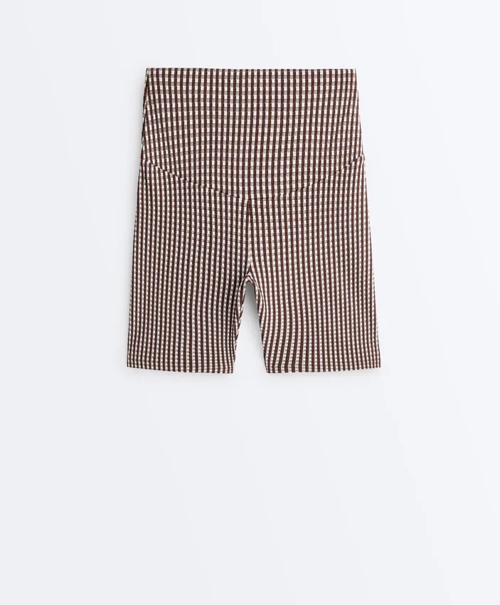 Leggings de ciclista de cuadros vichy de talle alto de 20 cm de Comfortlux Leggings de ciclista de cuadros vichy de talle alto de 20 cm de Comfortlux