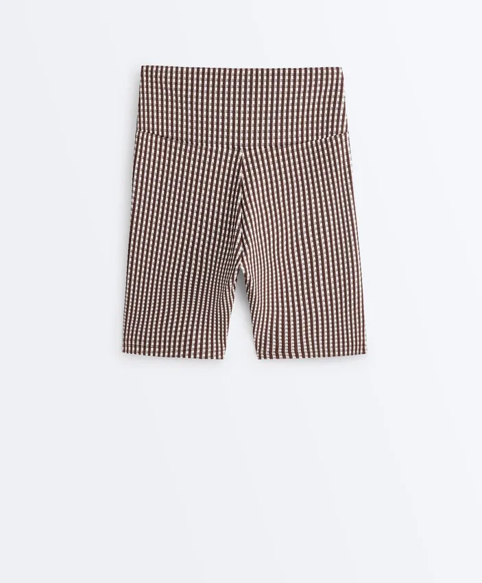 Leggings de ciclista de cuadros vichy de talle alto de 20 cm de Comfortlux Leggings de ciclista de cuadros vichy de talle alto de 20 cm de Comfortlux