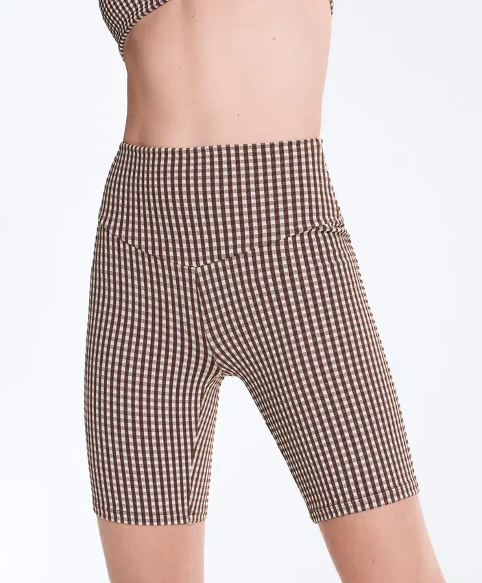Leggings de ciclista de cuadros vichy de talle alto de 20 cm de Comfortlux Leggings de ciclista de cuadros vichy de talle alto de 20 cm de Comfortlux