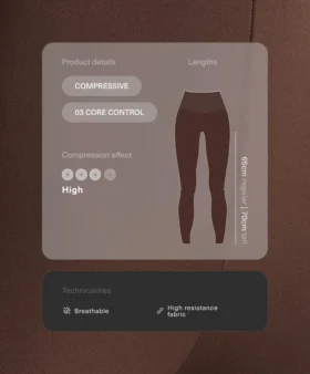 Leggings de cintura alta, Compressive Core Control, hasta el tobillo