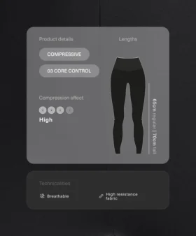 Leggings de cintura alta, Compressive Core Control, hasta el tobillo
