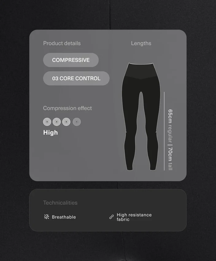 Leggings de cintura alta, Compressive Core Control, hasta el tobillo Leggings de cintura alta, Compressive Core Control, hasta el tobillo