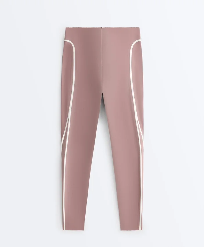 Leggings de cintura alta, Compressive Core Control, hasta el tobillo, con detalles en contraste Leggings de cintura alta, Compressive Core Control, hasta el tobillo, con detalles en contraste