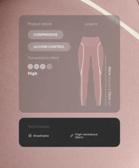 Leggings de cintura alta, Compressive Core Control, hasta el tobillo, con detalles en contraste