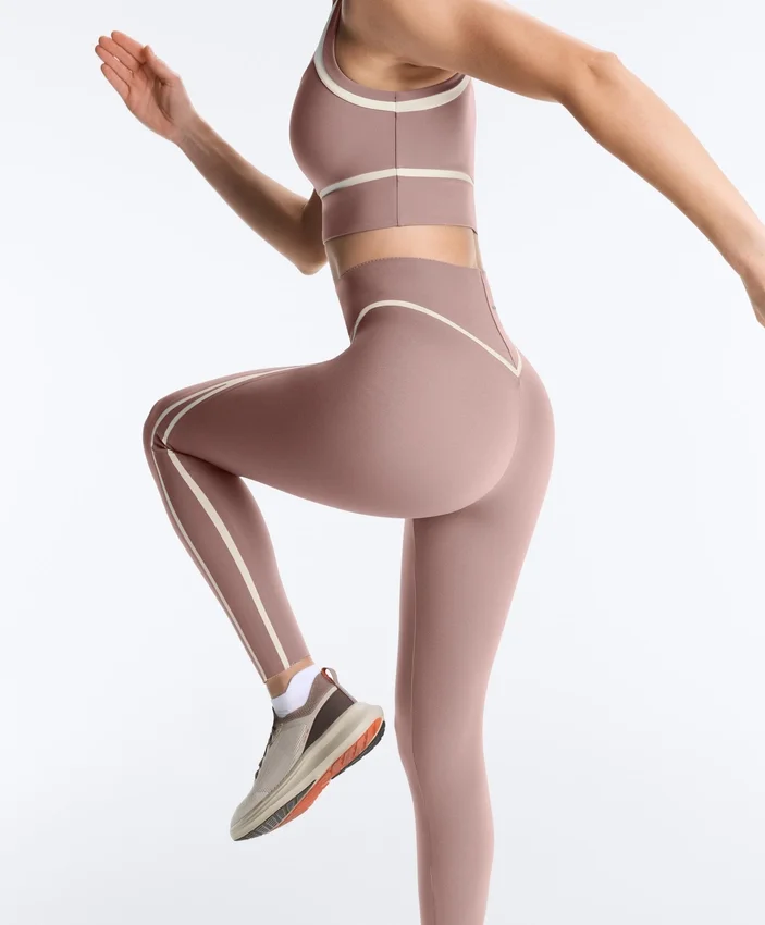 Leggings de cintura alta, Compressive Core Control, hasta el tobillo, con detalles en contraste Leggings de cintura alta, Compressive Core Control, hasta el tobillo, con detalles en contraste
