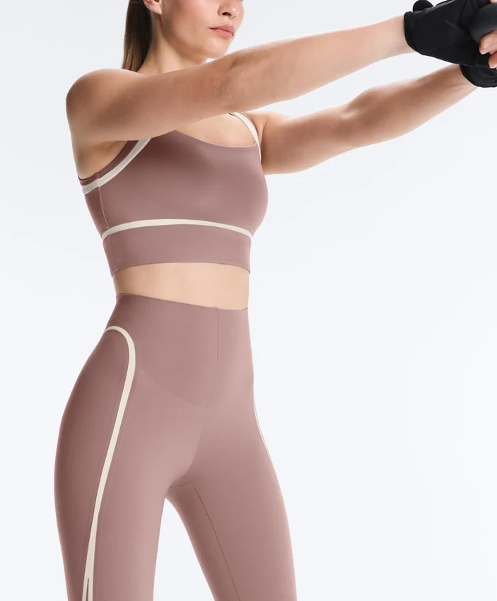 Leggings de cintura alta, Compressive Core Control, hasta el tobillo, con detalles en contraste Leggings de cintura alta, Compressive Core Control, hasta el tobillo, con detalles en contraste