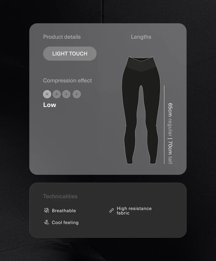 Leggings de talle alto, hasta el tobillo, de Light Touch y corte en V, 65 cm Leggings de talle alto, hasta el tobillo, de Light Touch y corte en V, 65 cm