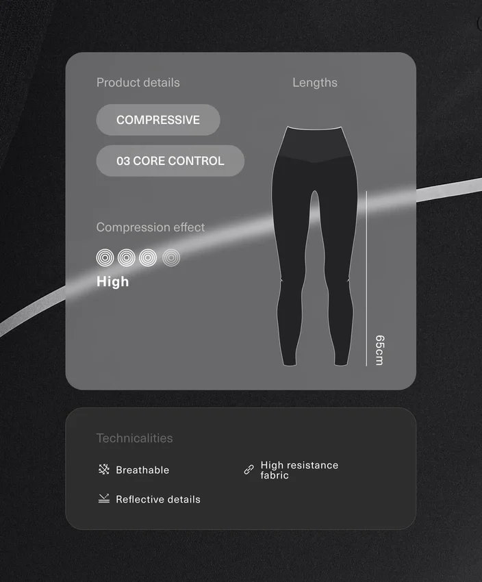 Leggings hasta el tobillo con Core Control del tronco, cintura alta y detalles reflectantes Leggings hasta el tobillo con Core Control del tronco, cintura alta y detalles reflectantes