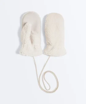 Manoplas de imitación de chaquetas de piel de oveja con cordón Manoplas de imitación de chaquetas de piel de oveja con cordón