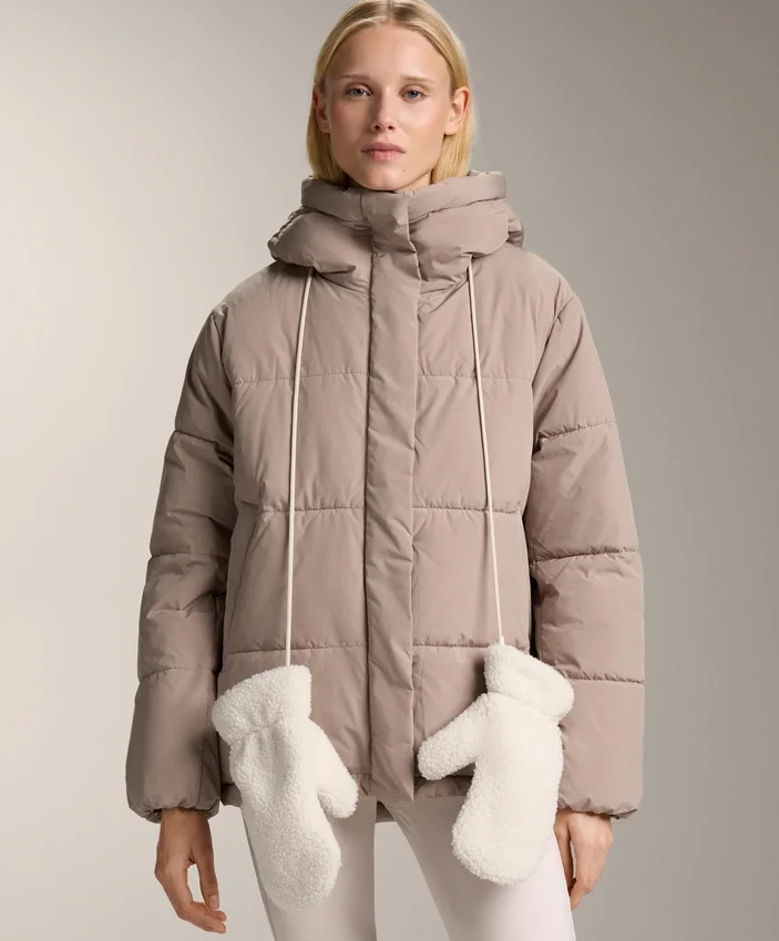 Manoplas de imitación de chaquetas de piel de oveja con cordón Manoplas de imitación de chaquetas de piel de oveja con cordón