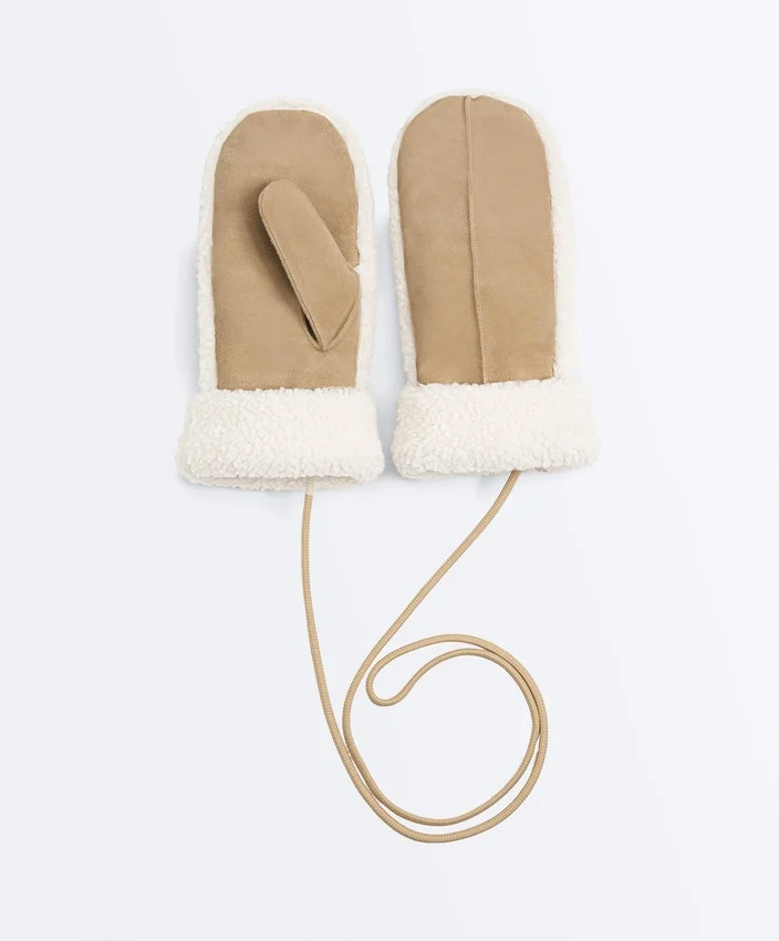 Manoplas de piel con imitación de chaquetas de piel de oveja Manoplas de piel con imitación de chaquetas de piel de oveja