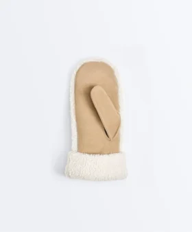 Manoplas de piel con imitación de chaquetas de piel de oveja