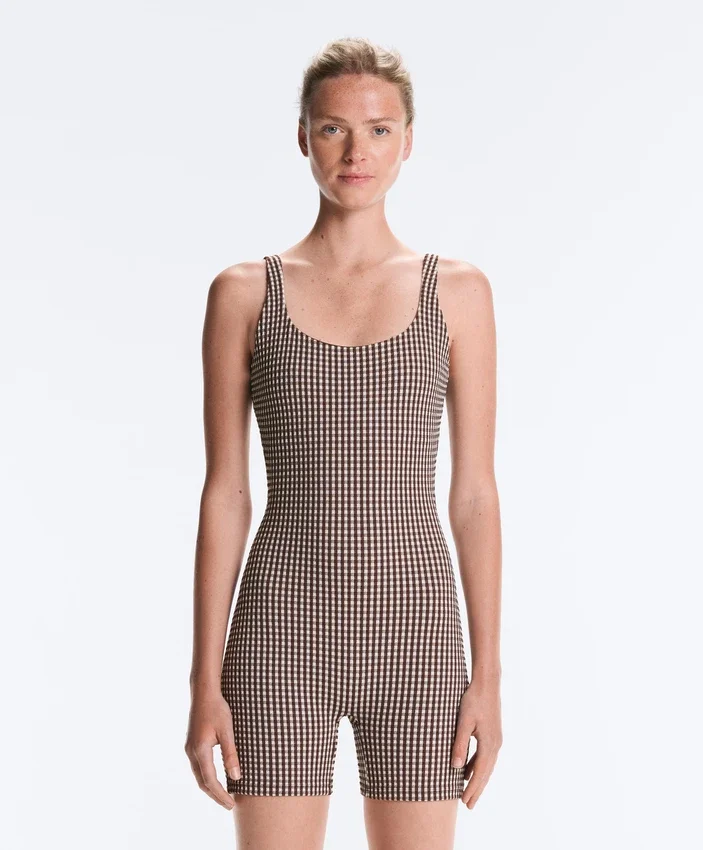 Mono corto Comfortlux de cuadros vichy en pantalones cortos Mono corto Comfortlux de cuadros vichy en pantalones cortos