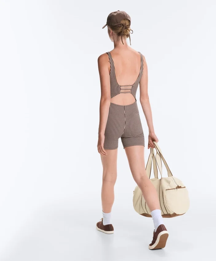 Mono corto Comfortlux de cuadros vichy en pantalones cortos Mono corto Comfortlux de cuadros vichy en pantalones cortos