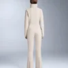 Mono de esquí elástico, resistente al agua, 2 en 1 y con pantalones acampanados desmontables