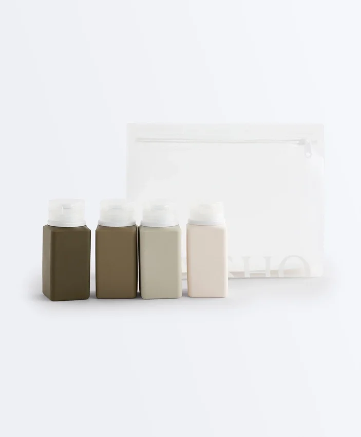 Neceser de viaje de 4 botellas Neceser de viaje de 4 botellas