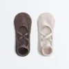 Pack de 2 pares de calcetines de mezcla de algodón para yoga y pilates con tiras cruzadas