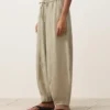 Pantalones acampanados de mezcla de lyocell y 24 % de lino con costuras Pantalones acampanados de mezcla de lyocell y 24 % de lino con costuras