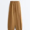 Pantalones acampanados de mezcla de lyocell y 24 % de lino con costuras Pantalones acampanados de mezcla de lyocell y 24 % de lino con costuras