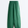 Pantalones acampanados de mezcla de lyocell y 24 % de lino con costuras Pantalones acampanados de mezcla de lyocell y 24 % de lino con costuras