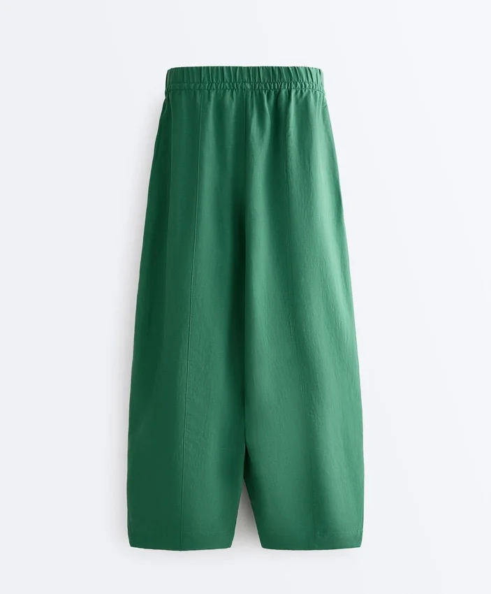 Pantalones acampanados de mezcla de lyocell y 24 % de lino con costuras Pantalones acampanados de mezcla de lyocell y 24 % de lino con costuras