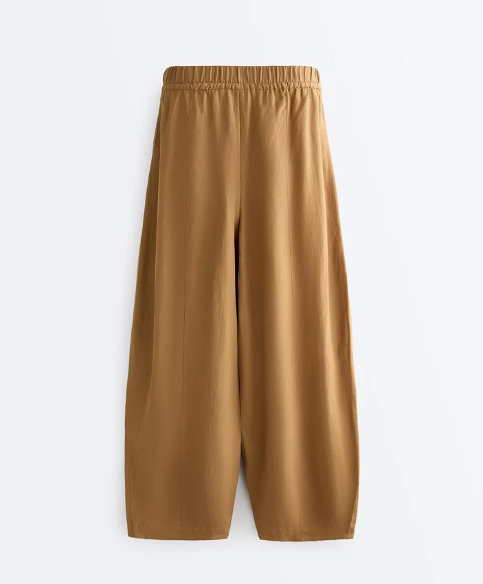 Pantalones acampanados de mezcla de lyocell y 24 % de lino con costuras Pantalones acampanados de mezcla de lyocell y 24 % de lino con costuras