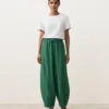 Pantalones acampanados de mezcla de lyocell y 24 % de lino con costuras Pantalones acampanados de mezcla de lyocell y 24 % de lino con costuras