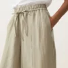 Pantalones acampanados de mezcla de lyocell y 24 % de lino con costuras Pantalones acampanados de mezcla de lyocell y 24 % de lino con costuras