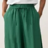 Pantalones acampanados de mezcla de lyocell y 24 % de lino con costuras Pantalones acampanados de mezcla de lyocell y 24 % de lino con costuras