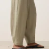 Pantalones acampanados de mezcla de lyocell y 24 % de lino con costuras Pantalones acampanados de mezcla de lyocell y 24 % de lino con costuras