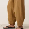 Pantalones acampanados de mezcla de lyocell y 24 % de lino con costuras Pantalones acampanados de mezcla de lyocell y 24 % de lino con costuras