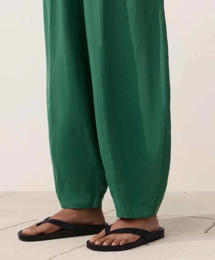 Pantalones acampanados de mezcla de lyocell y 24 % de lino con costuras Pantalones acampanados de mezcla de lyocell y 24 % de lino con costuras