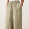 Pantalones acampanados de mezcla de lyocell y 24 % de lino con costuras Pantalones acampanados de mezcla de lyocell y 24 % de lino con costuras
