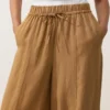 Pantalones acampanados de mezcla de lyocell y 24 % de lino con costuras Pantalones acampanados de mezcla de lyocell y 24 % de lino con costuras