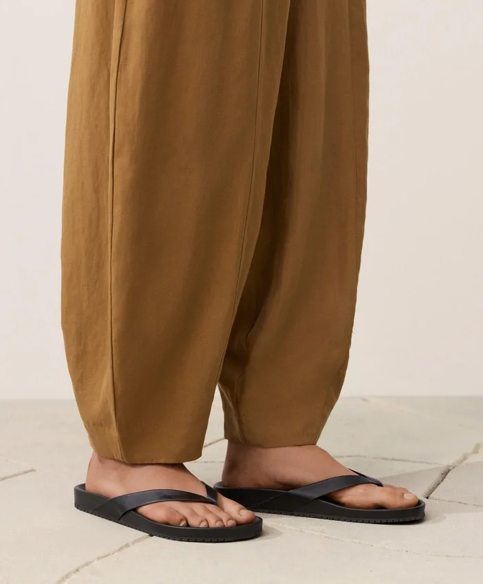 Pantalones acampanados de mezcla de lyocell y 24 % de lino con costuras Pantalones acampanados de mezcla de lyocell y 24 % de lino con costuras