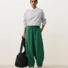 Pantalones acampanados de mezcla de lyocell y 24 % de lino con costuras Pantalones acampanados de mezcla de lyocell y 24 % de lino con costuras