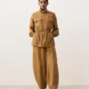 Pantalones acampanados de mezcla de lyocell y 24 % de lino con costuras Pantalones acampanados de mezcla de lyocell y 24 % de lino con costuras