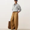 Pantalones acampanados de mezcla de lyocell y 24 % de lino con costuras Pantalones acampanados de mezcla de lyocell y 24 % de lino con costuras