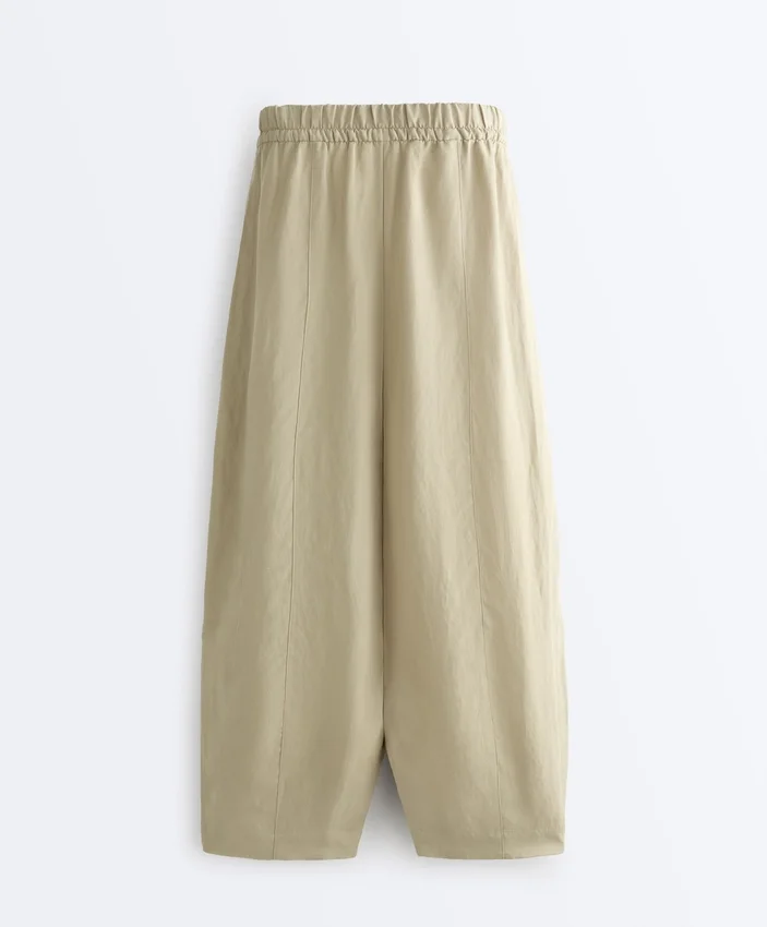 Pantalones acampanados de mezcla de lyocell y 24 % de lino con costuras Pantalones acampanados de mezcla de lyocell y 24 % de lino con costuras