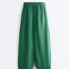Pantalones acampanados de mezcla de lyocell y 24 % de lino con costuras Pantalones acampanados de mezcla de lyocell y 24 % de lino con costuras