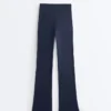 Pantalones acampanados de punto elástico Comfortlux de talle alto