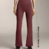 Pantalones acampanados de punto elástico Comfortlux de talle alto