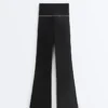 Pantalones acampanados de talle alto Comfortlux con lazo
