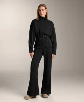 Pantalones acampanados de talle superalto con modal cepillado Pantalones acampanados de talle superalto con modal cepillado