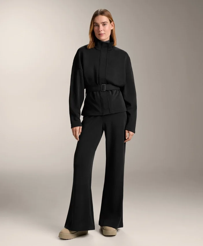 Chaqueta larga con cinturón y modal cepillado Chaqueta larga con cinturón y modal cepillado