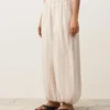 Pantalones bombachos a rayas 100 % lino