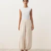 Pantalones bombachos a rayas 100 % lino